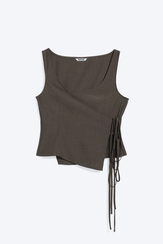 Asymmetric Wrap Strap Top – Dark Mole Asymmetric Wrap Strap Top – Dark Mole