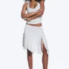 Asymmetrical Midi Skirt – Light Grey Melange Asymmetrical Midi Skirt – Light Grey Melange