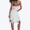 Asymmetrical Midi Skirt – Light Grey Melange Asymmetrical Midi Skirt – Light Grey Melange