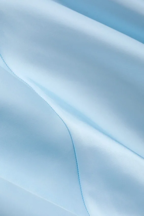 Asymmetrical Satin Dress – Light Blue Asymmetrical Satin Dress – Light Blue