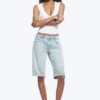 Atom Low Rise Regular Knee-Length Denim Shorts – Dream Blue – Light Blue Atom Low Rise Regular Knee-Length Denim Shorts – Dream Blue – Light Blue