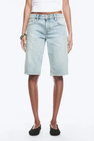 Atom Low Rise Regular Knee-Length Denim Shorts – Dream Blue – Light Blue Atom Low Rise Regular Knee-Length Denim Shorts – Dream Blue – Light Blue