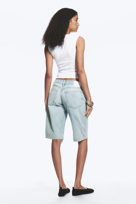 Atom Low Rise Regular Knee-Length Denim Shorts – Dream Blue – Light Blue Atom Low Rise Regular Knee-Length Denim Shorts – Dream Blue – Light Blue
