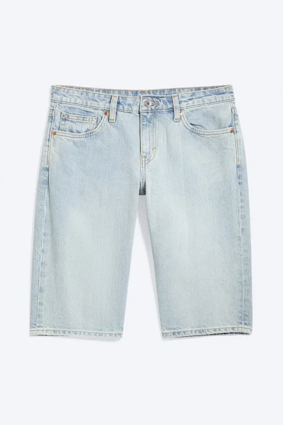 Atom Low Rise Regular Knee-Length Denim Shorts – Dream Blue – Light Blue Atom Low Rise Regular Knee-Length Denim Shorts – Dream Blue – Light Blue