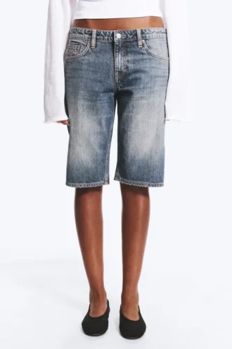 Atom Low Rise Regular Knee-Length Denim Shorts – Redondo Blue – Medium Blue Atom Low Rise Regular Knee-Length Denim Shorts – Redondo Blue – Medium Blue