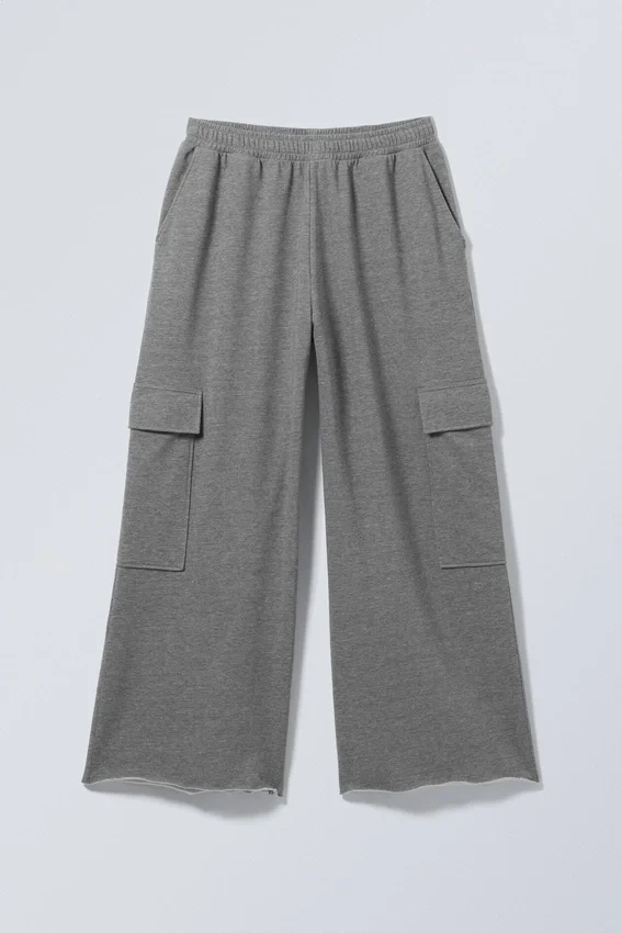 Baggy Cargo Sweatpants – Grey Melange Baggy Cargo Sweatpants – Grey Melange