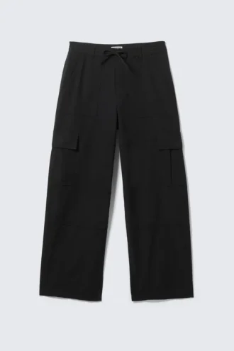 Baggy Ripstop Cargo Trousers – Black