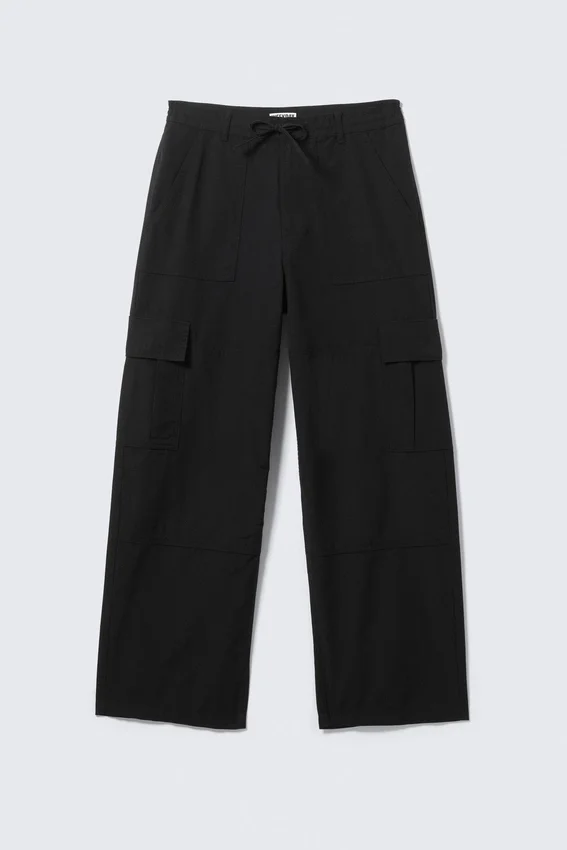 Baggy Ripstop Cargo Trousers – Black Baggy Ripstop Cargo Trousers – Black