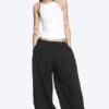 Balloon Cotton Trouser – Black Balloon Cotton Trouser – Black