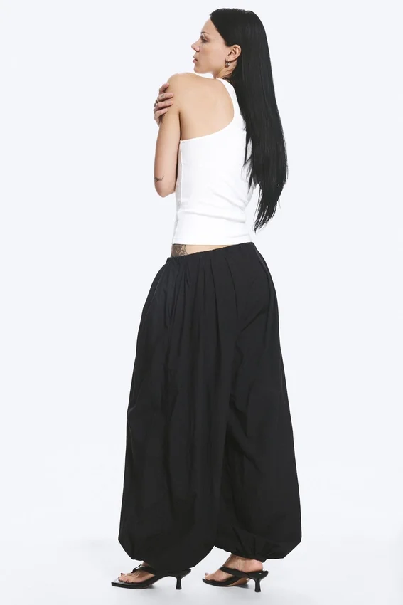 Balloon Cotton Trouser – Black Balloon Cotton Trouser – Black