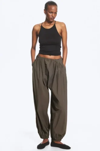 Balloon Cotton Trouser – Dark Mole