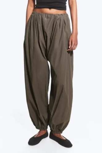 Balloon Cotton Trouser – Dark Mole