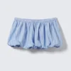Balloon Mini Cotton Skirt – Striped Blue Balloon Mini Cotton Skirt – Striped Blue