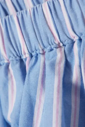 Balloon Mini Cotton Skirt – Striped Blue