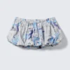 Balloon Mini Cotton Skirt – White Newspaper/Blue Flame Balloon Mini Cotton Skirt – White Newspaper/Blue Flame