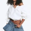 Balloon Sleeve Blouse – Dusty White Balloon Sleeve Blouse – Dusty White