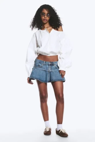 Balloon Sleeve Blouse – Dusty White