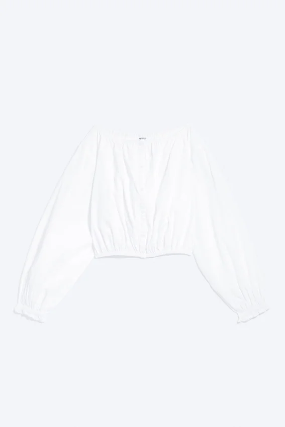 Balloon Sleeve Blouse – Dusty White Balloon Sleeve Blouse – Dusty White