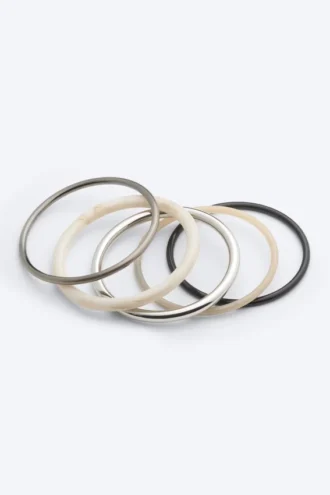 Bangle Multipack – Black/Beige/Silver