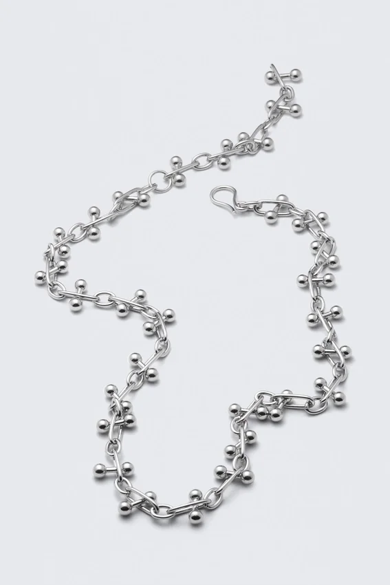 Barbell Chain Necklace – Silver Barbell Chain Necklace – Silver
