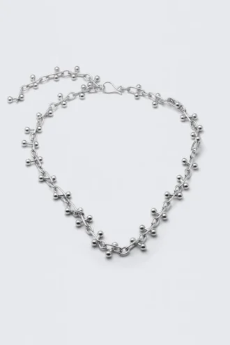 Barbell Chain Necklace – Silver