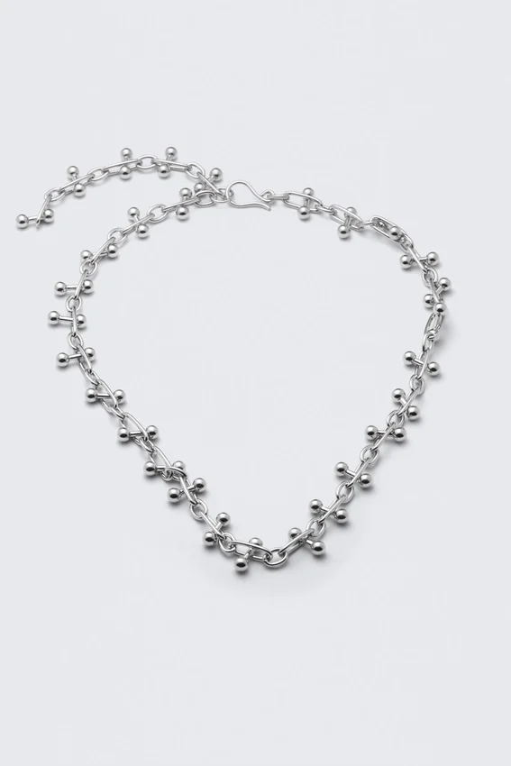 Barbell Chain Necklace – Silver Barbell Chain Necklace – Silver