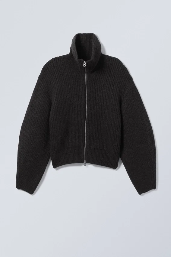 Bea Zip Cardigan – Black Bea Zip Cardigan – Black