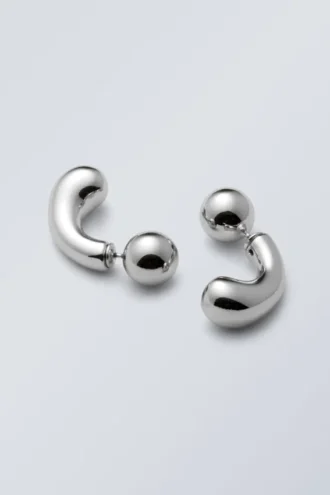 Bean Earrings – Silver Bean Earrings – Silver