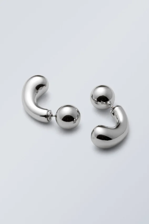 Bean Earrings – Silver Bean Earrings – Silver