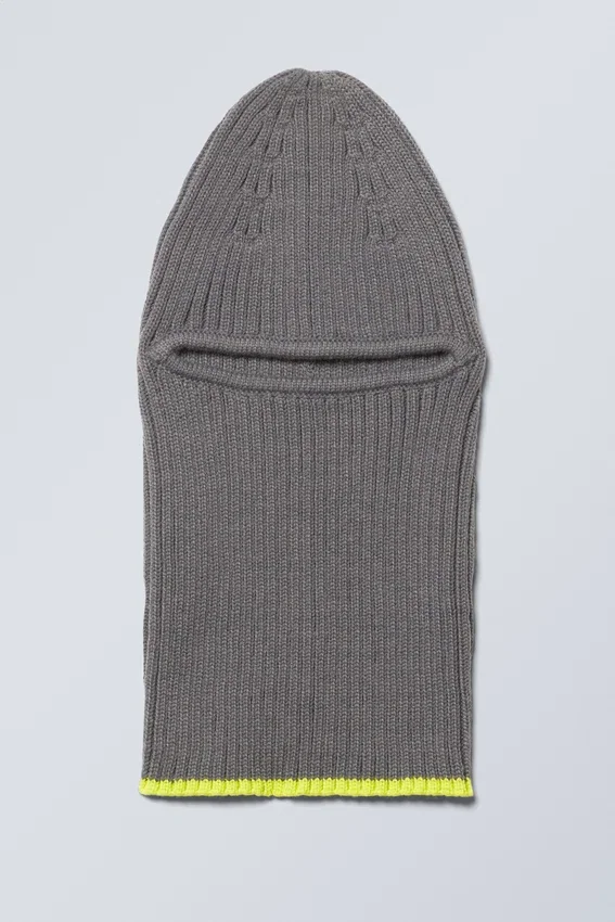 Bell Balaclava – Grey + Yellow Hem Bell Balaclava – Grey + Yellow Hem