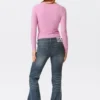 Belle B Ruched V-Neck Cardigan – Pink Belle B Ruched V-Neck Cardigan – Pink
