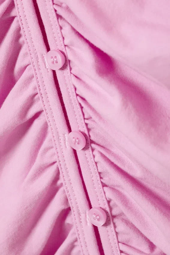 Belle B Ruched V-Neck Cardigan – Pink Belle B Ruched V-Neck Cardigan – Pink