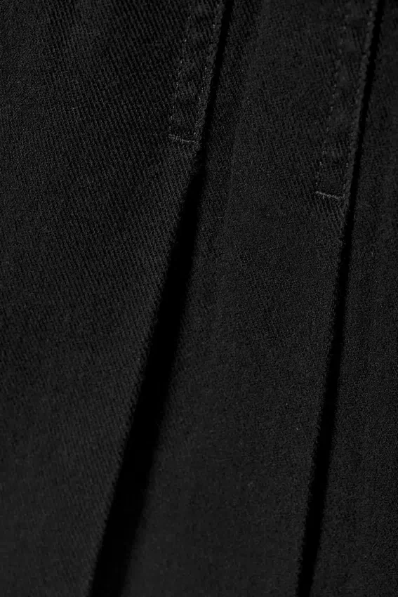 Belted Pleated Mini Dress – Black Belted Pleated Mini Dress – Black