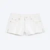 Bite Low Rise Mini Denim Shorts – Dirty White – White Bite Low Rise Mini Denim Shorts – Dirty White – White