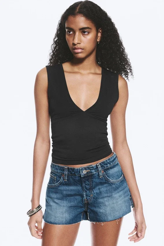Bite Low Rise Mini Denim Shorts – Radio Blue – Medium Blue Bite Low Rise Mini Denim Shorts – Radio Blue – Medium Blue