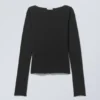 Boatneck Cotton Longsleeve – Black Boatneck Cotton Longsleeve – Black