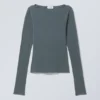 Boatneck Cotton Longsleeve – Petrol Boatneck Cotton Longsleeve – Petrol