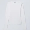 Boatneck Cotton Longsleeve – White Boatneck Cotton Longsleeve – White