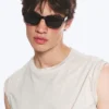 Bold Rectangular Frame Unisex Sunglasses – Black – Black Lenses Bold Rectangular Frame Unisex Sunglasses – Black – Black Lenses