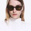 Bold Rectangular Frame Unisex Sunglasses – Black – Brown Lenses Bold Rectangular Frame Unisex Sunglasses – Black – Brown Lenses