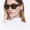 Bold Rectangular Frame Unisex Sunglasses – Black – Brown Lenses Bold Rectangular Frame Unisex Sunglasses – Black – Brown Lenses