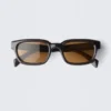 Bold Rectangular Frame Unisex Sunglasses – Black – Brown Lenses Bold Rectangular Frame Unisex Sunglasses – Black – Brown Lenses