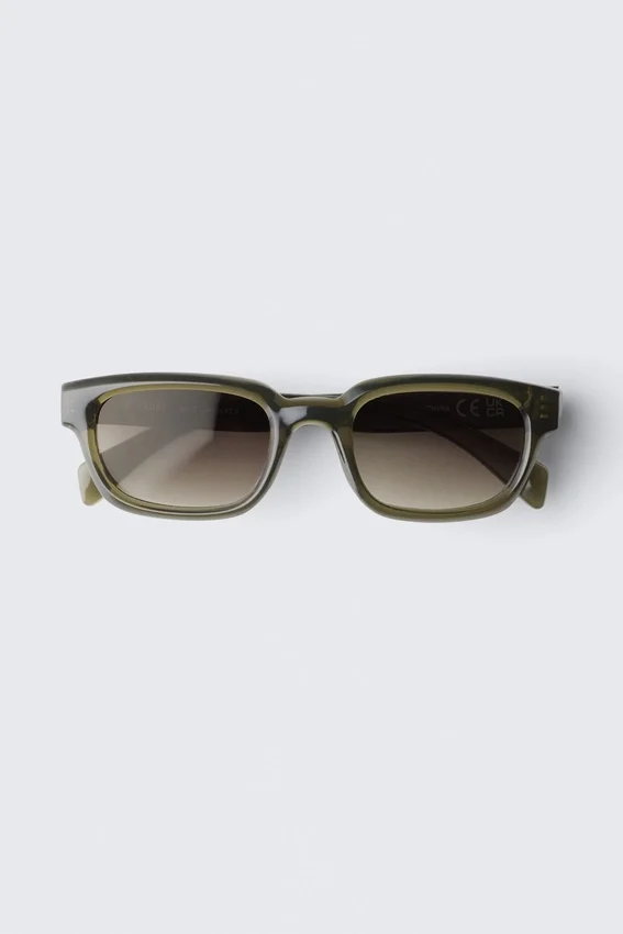 Bold Rectangular Frame Unisex Sunglasses – Dark Green Bold Rectangular Frame Unisex Sunglasses – Dark Green