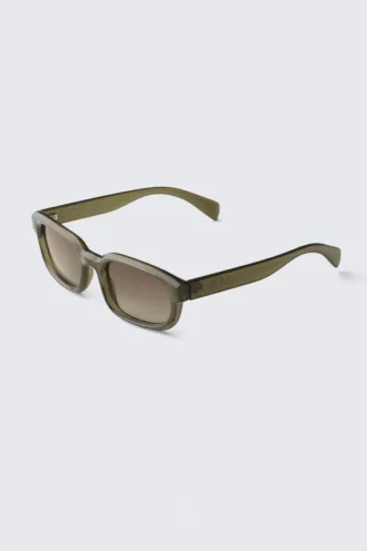 Bold Rectangular Frame Unisex Sunglasses – Dark Green