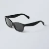 Bold Rectangular Sunglasses – Black – Black Lenses Bold Rectangular Sunglasses – Black – Black Lenses