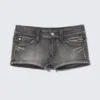 Booty Bei Low Rise Mini Denim Shorts – Black Moon – Grey | Cheap Monday Gb Booty Bei Low Rise Mini Denim Shorts – Black Moon – Grey | Cheap Monday Gb
