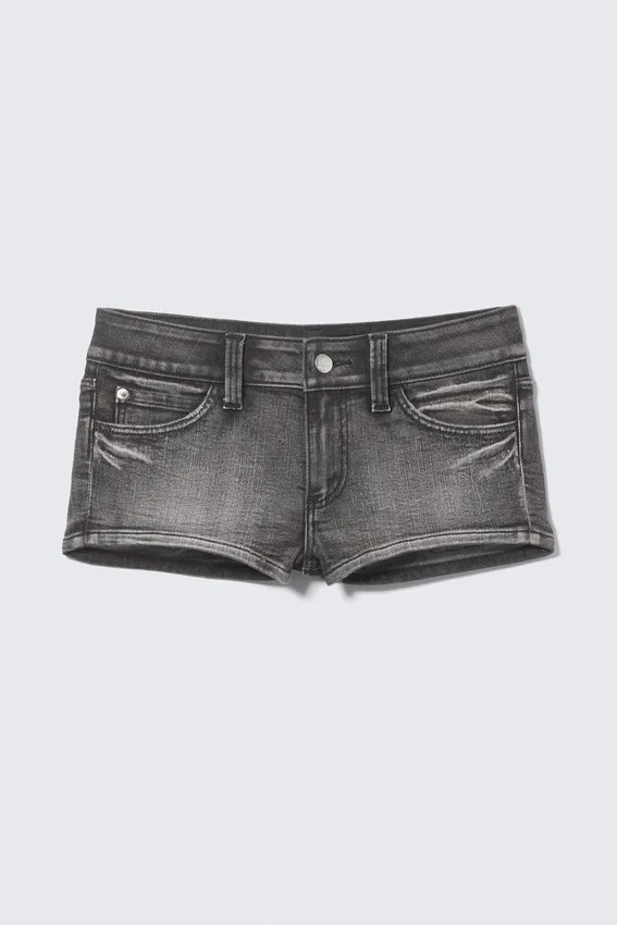 Booty Bei Low Rise Mini Denim Shorts – Black Moon – Grey | Cheap Monday Gb Booty Bei Low Rise Mini Denim Shorts – Black Moon – Grey | Cheap Monday Gb