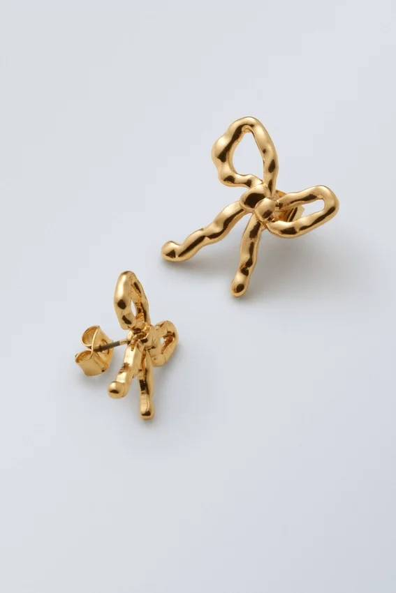 Bow Earrings – Golden Bow Earrings – Golden
