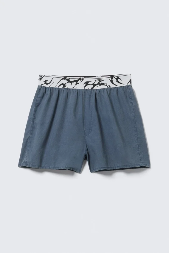 Boxer Pyjama Shorts – Washed Dark Blue Boxer Pyjama Shorts – Washed Dark Blue