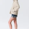 Boxy Button-Up Wool-Blend Jacket – Dusty Cream